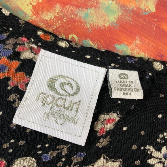 Rip Curl XS Floral Patterned Partial Button Front Popover Blouse - Picture 12 of 12